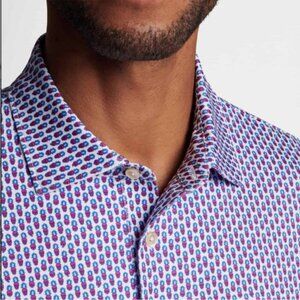 NWT Peter Millar Summer Comfort Pina Skullada Golf Polo Shirt Short Sleeves XL